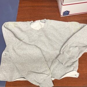 Aritzia Heather Gray Crop Crewneck Sweatshirt